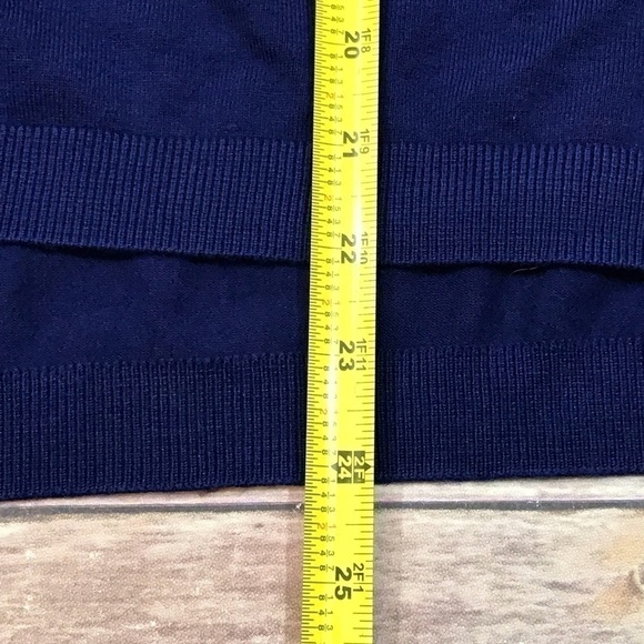 Larsen Gray Small Striped Sweater High Low Hem - Picture 7 of 8